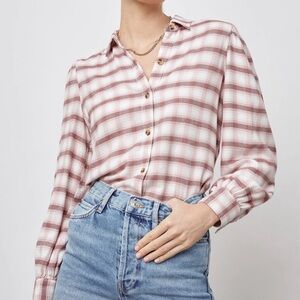 NWT Rails Angelica Pink Flannel Plaid Button Down Shirt